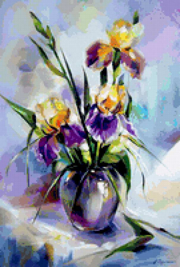 Ирисы - ирисы, натюрморт, цветы - предпросмотр