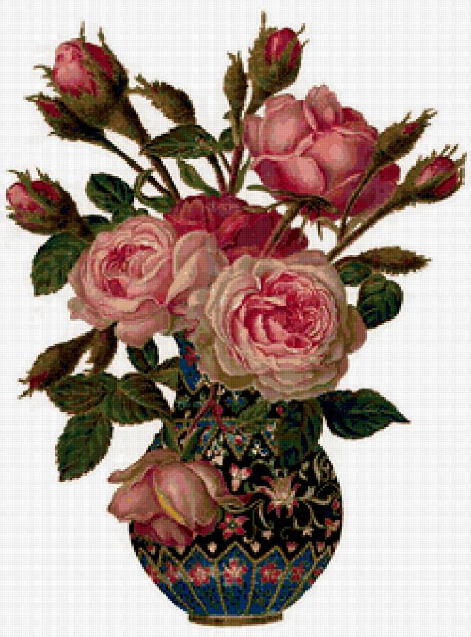 розы в вазе - предпросмотр