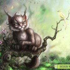 Схема вышивки «чеширский кот»