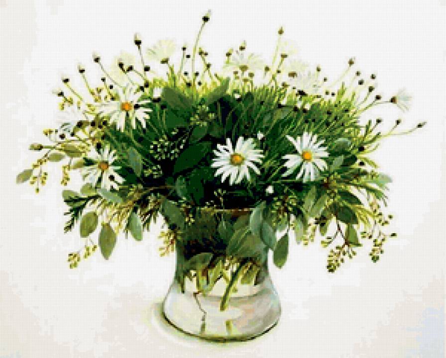 ромашки в вазе - предпросмотр