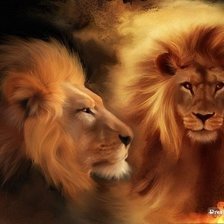 Схема вышивки «львы»