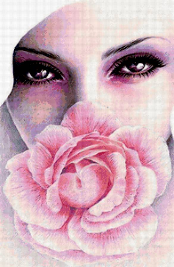 взгляд - красавица, женщина, роза - предпросмотр