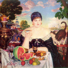 Схема вышивки «купчиха кустодиев»