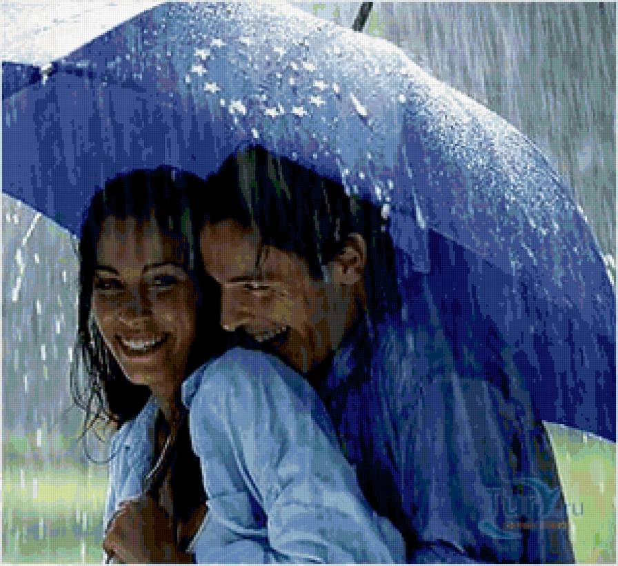 Под зонтом. - пара, любовь - предпросмотр