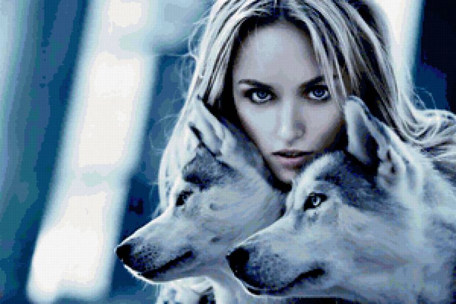 Девушка с волками - девушки - предпросмотр