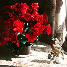 Схема вышивки «Розы на окне»