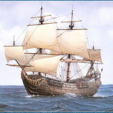 Схема вышивки «фрегат»