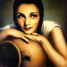 Схема вышивки «Девушка-картина»