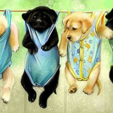 Схема вышивки «Щенята»