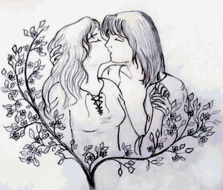 Пара - любовь, рисунок, пара - предпросмотр