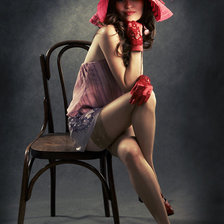 Схема вышивки «Девушка в шляпе»