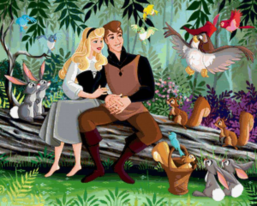 спящая красавица - любовь, лес, принцесса, детская, романтика, дисней, зверята, детям - предпросмотр