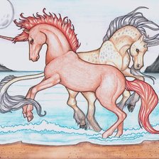 Схема вышивки «единороги»