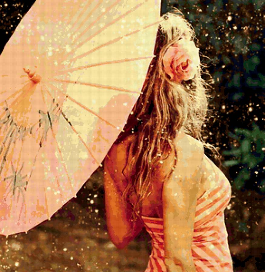 Под зонтом. - девушки - предпросмотр