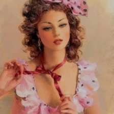 Схема вышивки «Девушка-картина»