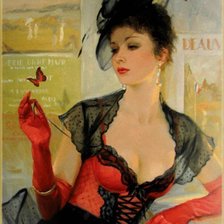 Схема вышивки «Девушка-картина»