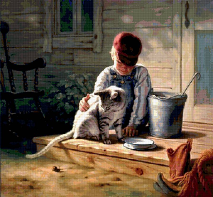 Хочешь молока? - дети, кот - предпросмотр