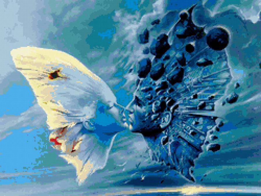 он и она - поцелуй, абстракция - предпросмотр