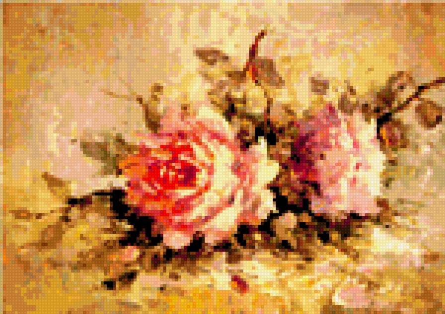 Роза - розы, живопись, натюрморт, цветы - предпросмотр