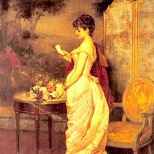 Схема вышивки «женщина в живописи»