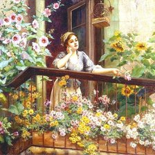 Схема вышивки «женщина в живописи»