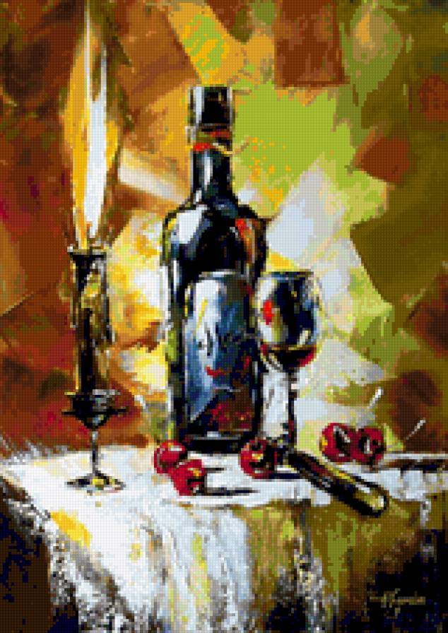 Натюрморт - живопись, бутылка, натюрморт - предпросмотр