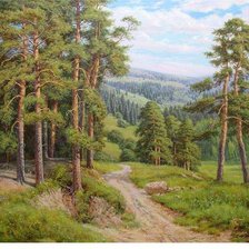 Схема вышивки «Пейзаж, лес»