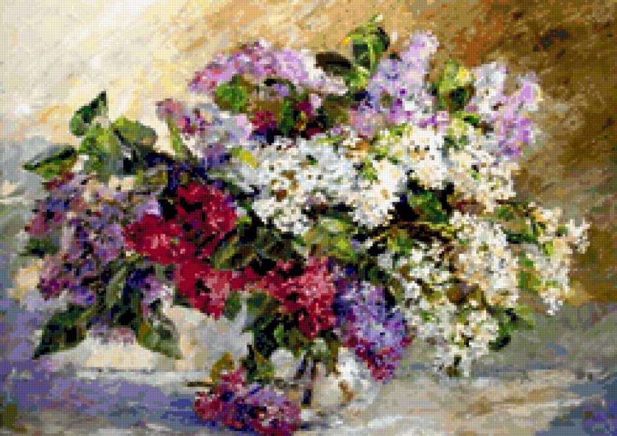Сирень - живопись, сирень, натюрморт, цветы - предпросмотр