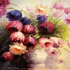 Схема вышивки «Тюльпаны»