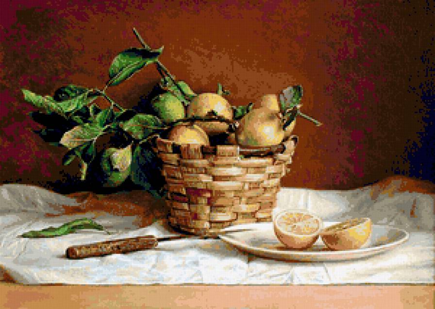 Лимон, натюрморт,корзина - предпросмотр