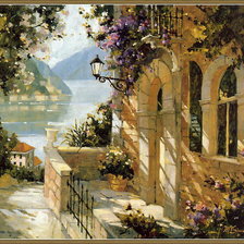 Схема вышивки «Улица,ведущая к морю»