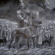 Схема вышивки «Римляне и собаки»