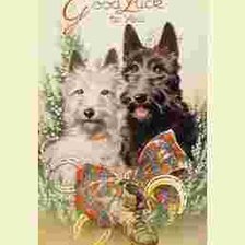 Схема вышивки «Открытка с собаками»