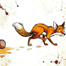 Схема вышивки «лис и кофе»