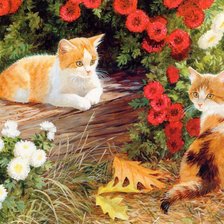 Схема вышивки «кошки»