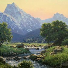 Схема вышивки «горный пейзаж»