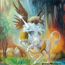 Схема вышивки «битва грифона и единорога»