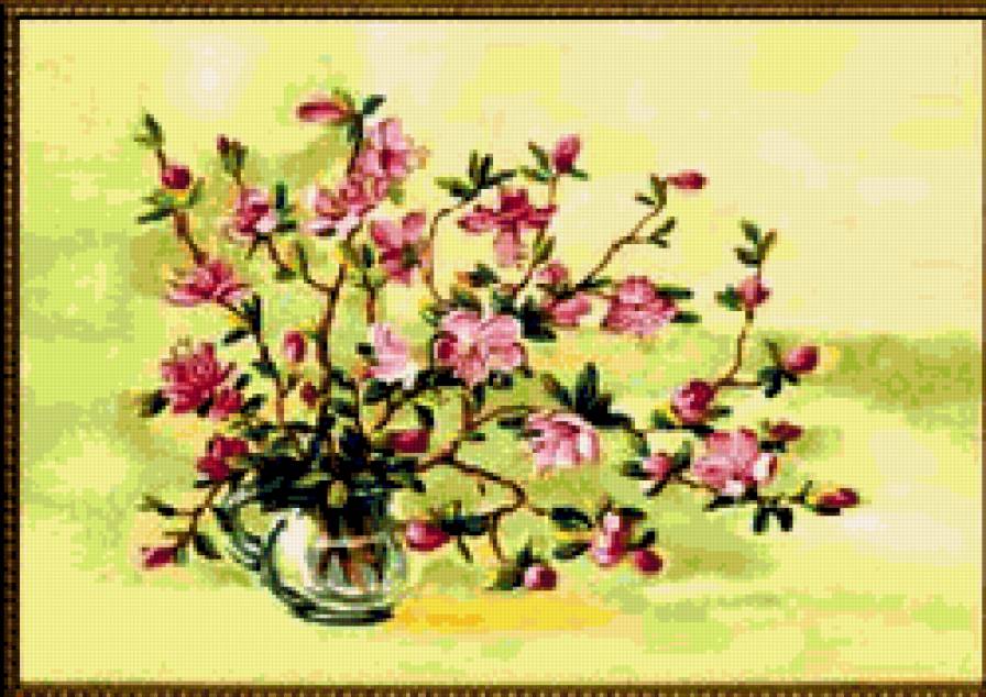 Багульник - гобелен, натюрморт, живопись, цветы, багульник - предпросмотр