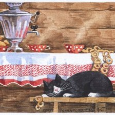 Схема вышивки «У самовара я и моя...кошка»