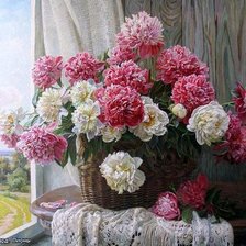 Схема вышивки «БУКЕТ ПИОНОВ»