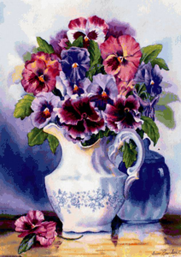 анютки - анютки, букетанютки, анютины глазки, цветы - предпросмотр