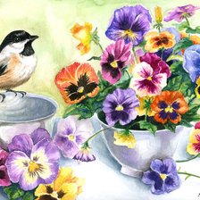 Схема вышивки «анютки»