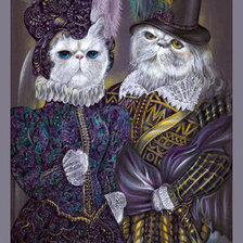 Схема вышивки «коты»