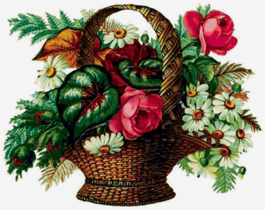 Корзина с цветами - цветы, корзина - предпросмотр