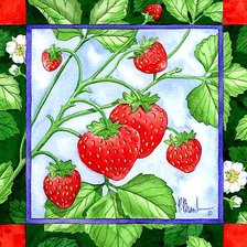 Схема вышивки «Подушка "Клубнички"»