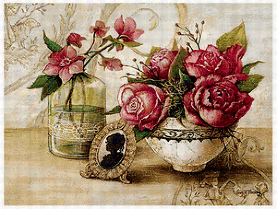 Цветы - натюрморт, цветы, розы - предпросмотр