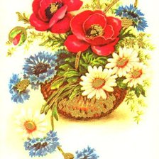 Схема вышивки «Маки, васильки, ромашки»