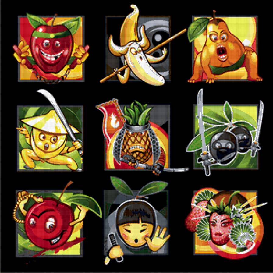 забавные фрукты-ягоды - нинзя, кухня, подушка, фрукты, натюрморт, ягоды - предпросмотр