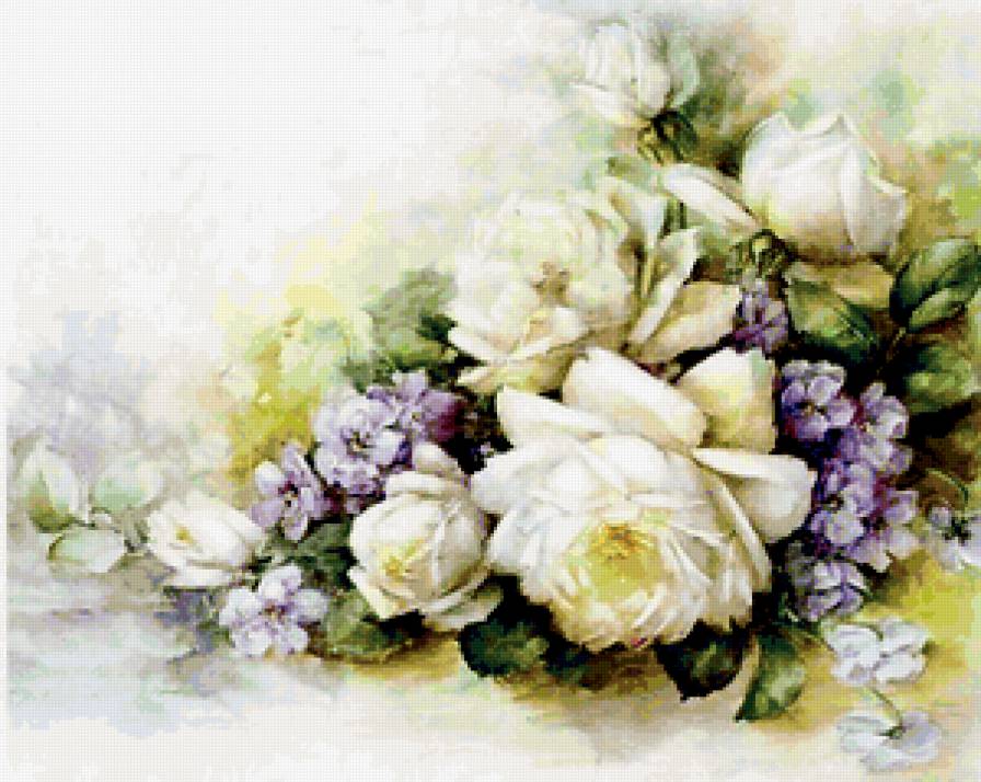 Белые розы - розы, цветы - предпросмотр