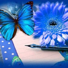 Схема вышивки «КАРТИНА В СИНИХ ТОНАХ»